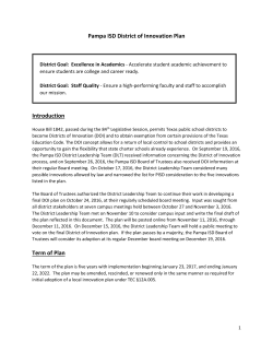 Pampa ISD District of Innovation Plan Introduction Term of Plan