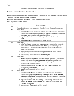 Criterion D: Using language in spoken and/or written form At the end