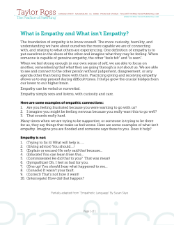 PoP-HO What is&mdash;and isn`t&mdash;Empathy