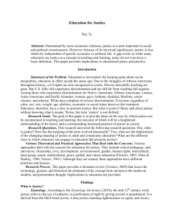 Education for Justice - Michigan State University
