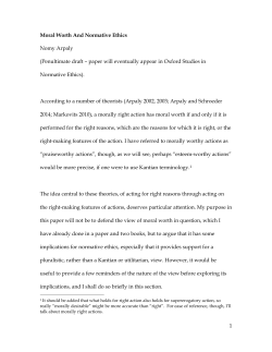 Moral Worth And Normative Ethics