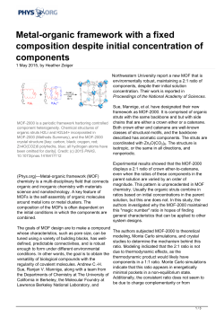 Metal-organic framework with a fixed composition despite