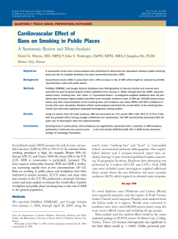 9.29.09 – Cardiovascular Effect of Bans on Smoking in Public Places