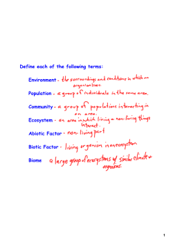 Ecosystem Notes and Review Questions