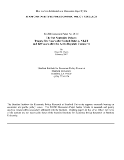The Net Neutrality Debate: Twenty Five Years after United