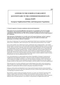 ANSWERS TO DRAFT QUESTIONNAIRE HAHN