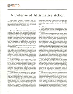 A Defense of Affirmative Action