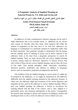 A Pragmatic Analysis of Implied Meaning in Selected Poems