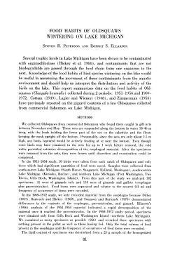 FOOD HABITS OF OLDSQUAWS WINTERING ON LAKE MICHIGAN