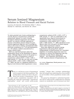 Serum Ionized Magnesium