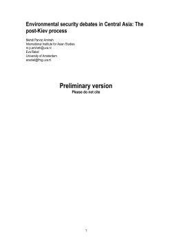 Environmental security debates in Central Asia - AFES