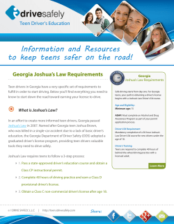 Joshua`s Law Course Requirements in Georgia - PDF