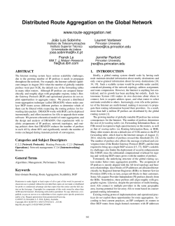 Distributed Route Aggregation on the Global Network - Events