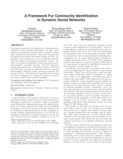 A Framework For Community Identification in Dynamic Social