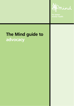 The Mind guide to advocacy - Plymouth Mental Health Network