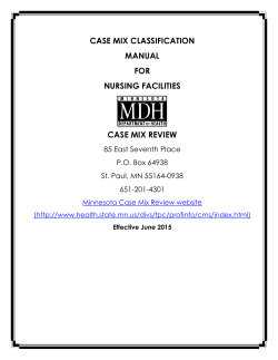 Case Mix Classification for Nursing Facilities