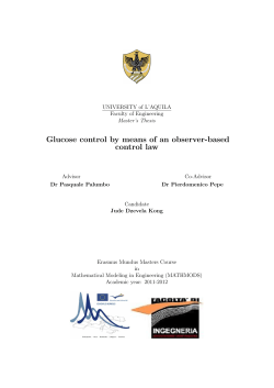 Glucose control by means of an observer-based control