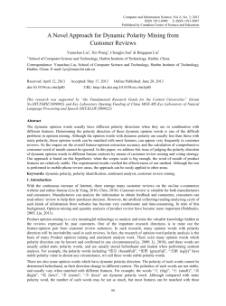 A Novel Approach for Dynamic Polarity Mining
