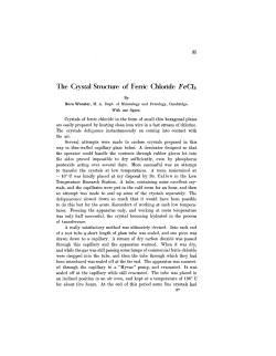 The Crystal Structure of Ferrie Chloride FeCh