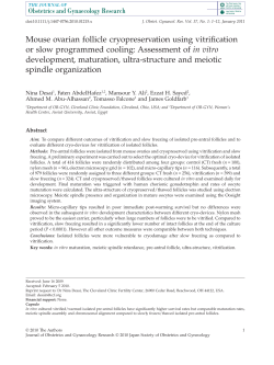 Mouse ovarian follicle cryopreservation using