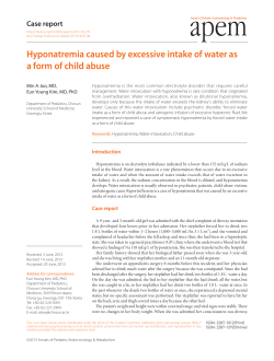 Hyponatremia caused by excessive intake of water as a form of child
