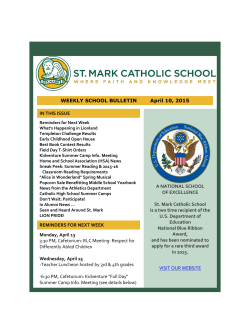 4/10/15 Weekly School Bulletin - St. Mark Catholic School | Plano, TX