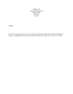 CHEM 2325 Organic Chemistry II Spring 2010 Exam #2 3/11/10