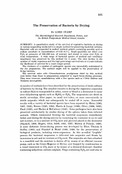 The Preservation of Bacteria by Drying