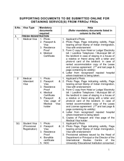 SUPPORTING DOCUMENTS TO BE SUBMITTED ONLINE FOR
