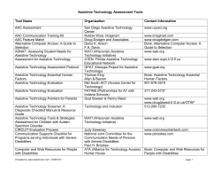Assistive Technology Assessment Tools Tool Name
