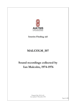 MALCOLM_I07 Sound recordings collected by Ian Malcolm, 1974