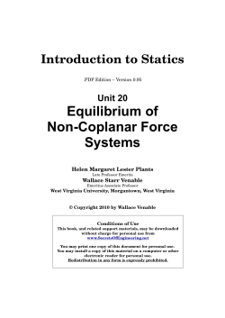 Equilibrium of Non-Coplanar Force Systems