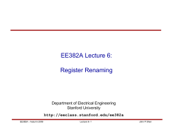 EE382A Lecture 6: Register Renaming