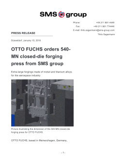 OTTO FUCHS orders 540- MN closed