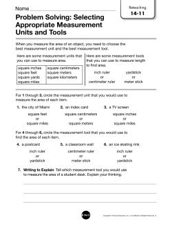 Problem Solving: Selecting Appropriate