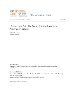 Democratic Art: The New Deal`s Influence on American Culture