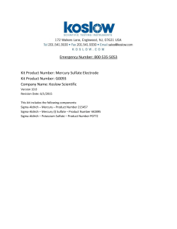 Emergency Number: 800-535-5053 Kit Product Number: Mercury