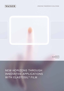 new horizons through innovative applications with elastosil&reg; film