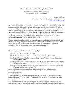 the syllabus for Classics of Social and