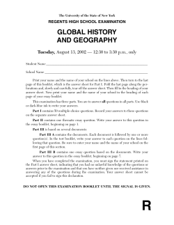 GLOBAL HISTORY AND GEOGRAPHY