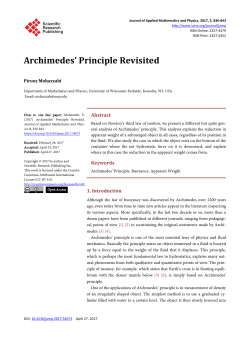 Archimedes` Principle Revisited - Scientific Research Publishing