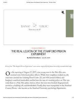 THE REAL LESSON OF THE STANFORD PRISON EXPERIMENT