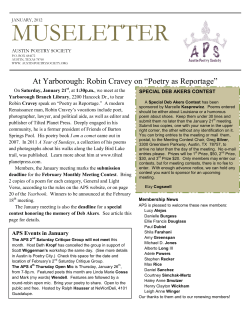 museletter - Austin Poetry Society