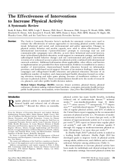 The Effectiveness of Interventions to Increase Physical Activity: A