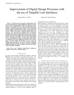 Improvement of Digital Design Processes with the use of Tangible