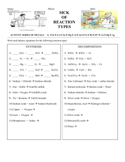 SICK OF REACTION TYPES