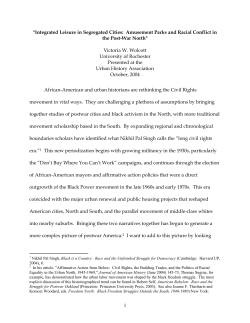 "Integrated Leisure in Segregated Cities