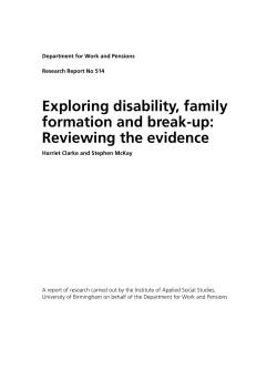 Exploring disability, family formation and break
