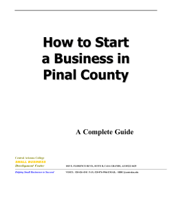 How to Start a Business in Pinal County
