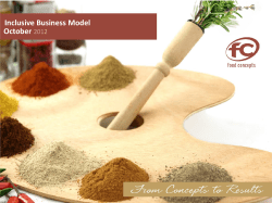 Inclusive Business Model October 2012